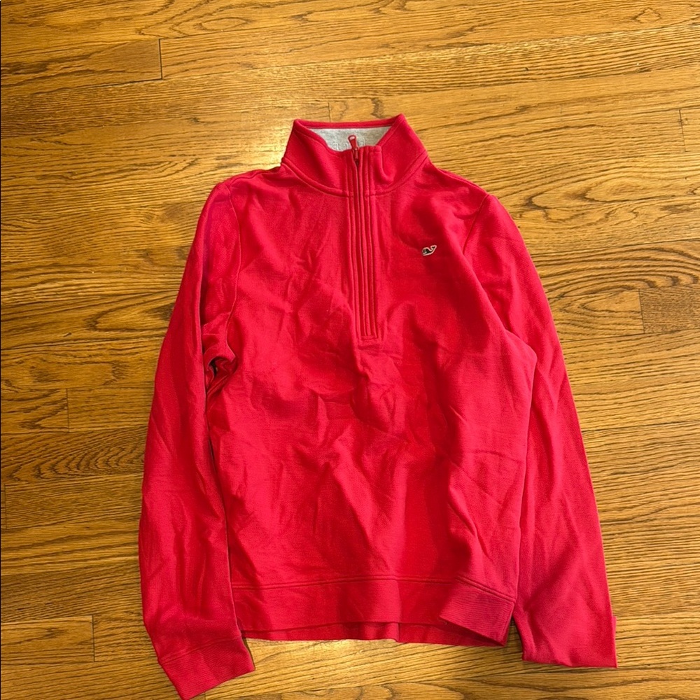 Vineyard Vines Red Zip Up Sweater
